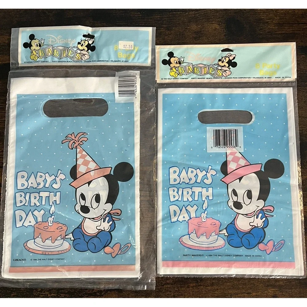Vintage Disney Babies Baby Mickey Birthday Party Favor Loot Bags 16 Count